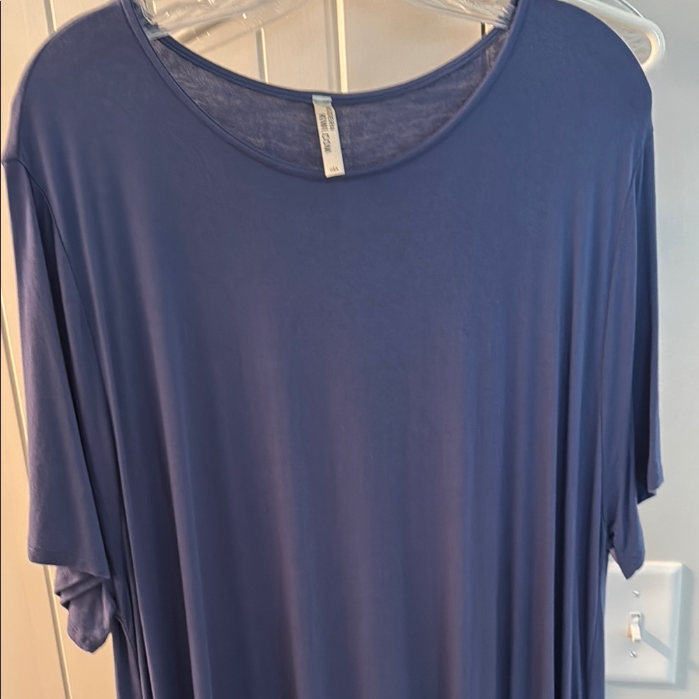 Blue Oversized Midi Dress with Relaxed Fit
